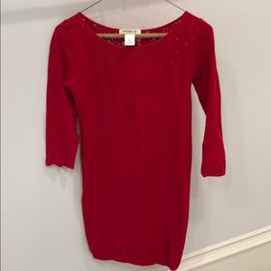 ‼️SOLD ❗️bodycon Stretch Red Lace Dress by Arde